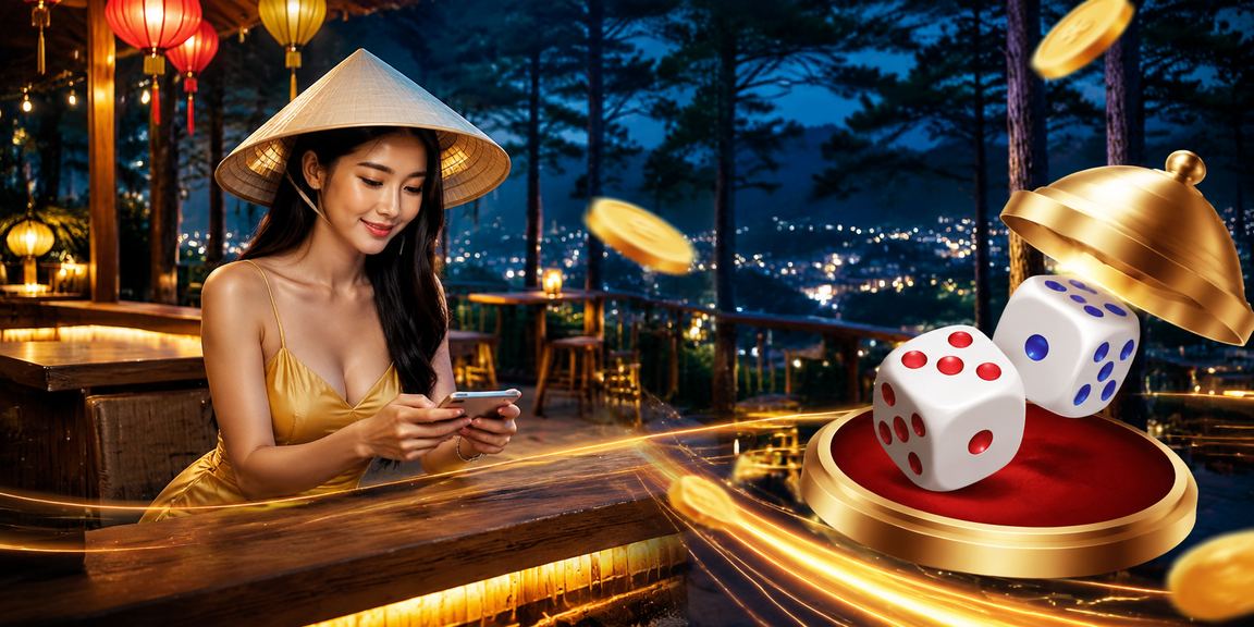 Người chơi tại Đà Lạt tham gia tài xỉu trực tuyến với chiếc nón lá truyền thống trên bàn