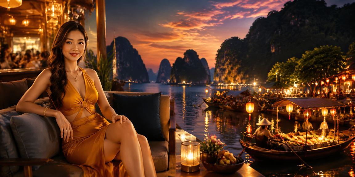 Cảnh giải trí ban đêm tại vịnh Hạ Long kết hợp theo dõi thể thao trực tuyến
