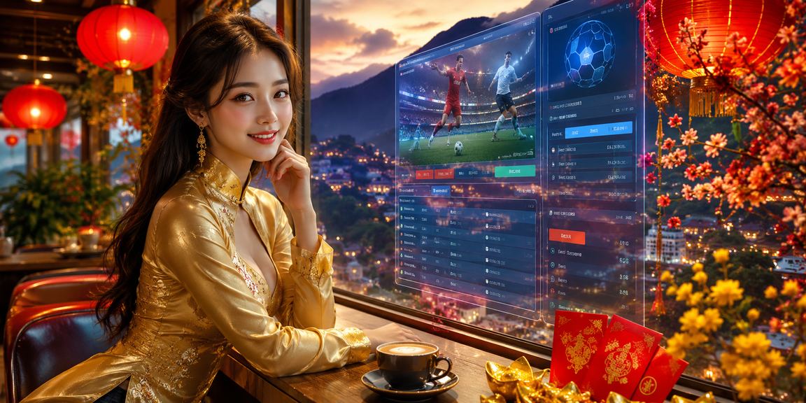 Phong bì đỏ may mắn và áo dài Việt Nam tượng trưng cho chương trình thưởng tại Sa Pa